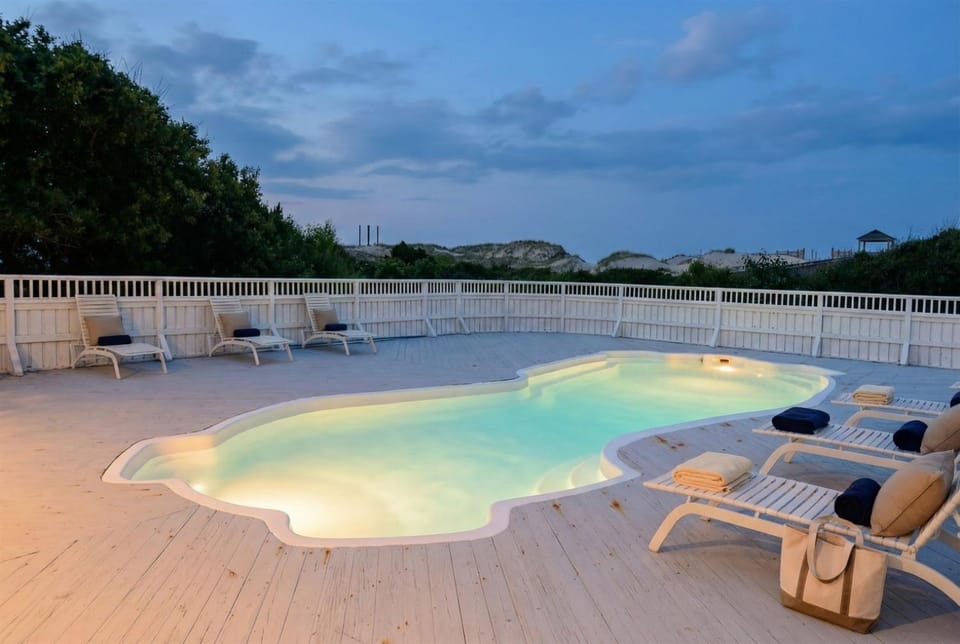 Oceanfront Estate 14BR Private Pool & Hot Tub Sleeps 30 House in Carova Beach