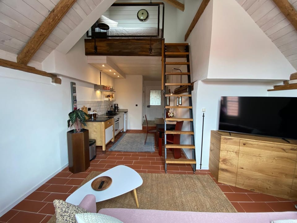 Kitchen or kitchenette, Living room, Dining area