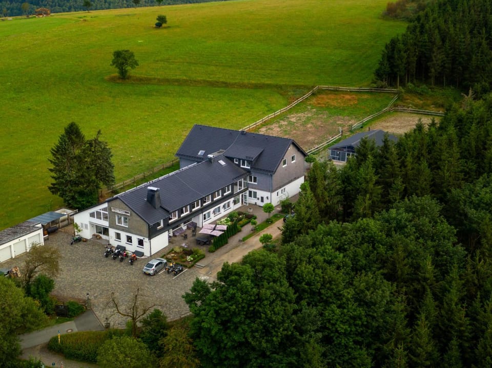Property building, Day, Natural landscape, Bird's eye view, Parking