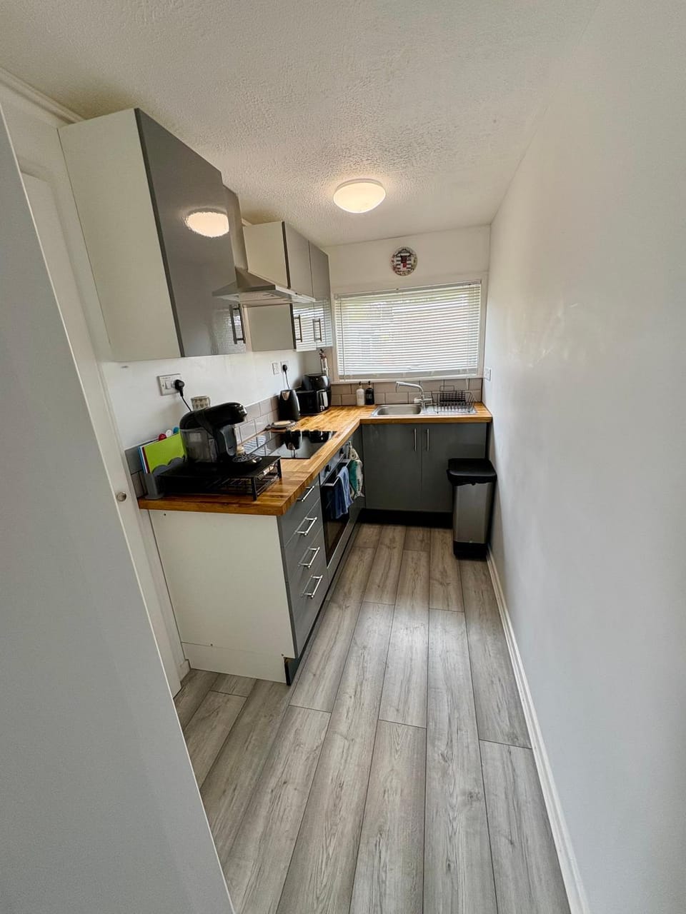 Kitchen or kitchenette, oven, stove, toaster