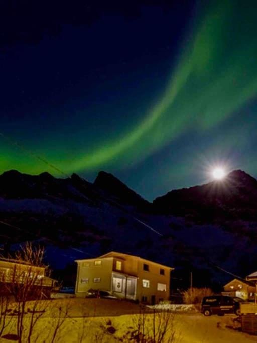 Rural life on the rough coastline of Senja House in Nordland, Norway