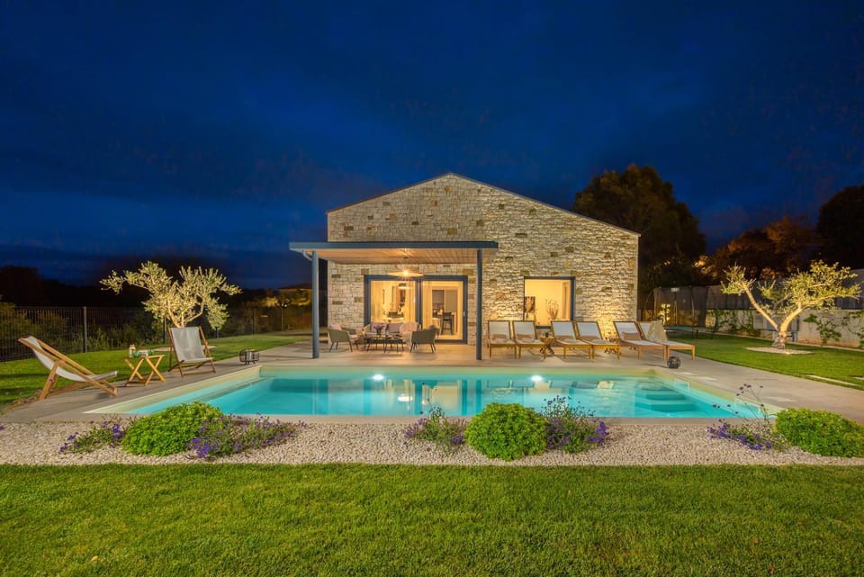 Property building, Night, Garden view, Pool view