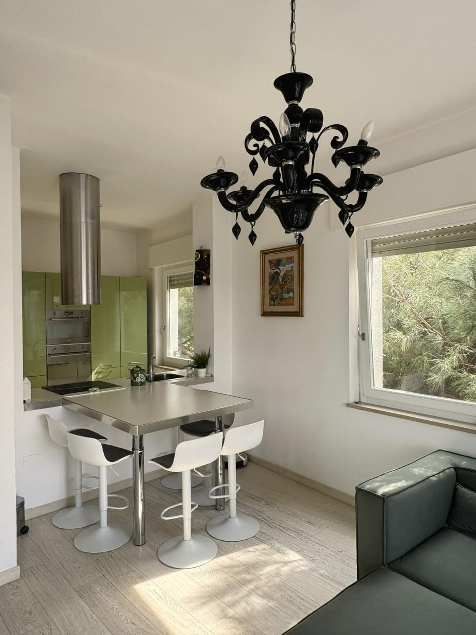 Kitchen or kitchenette, Living room, Seating area, Dining area, oven, stove