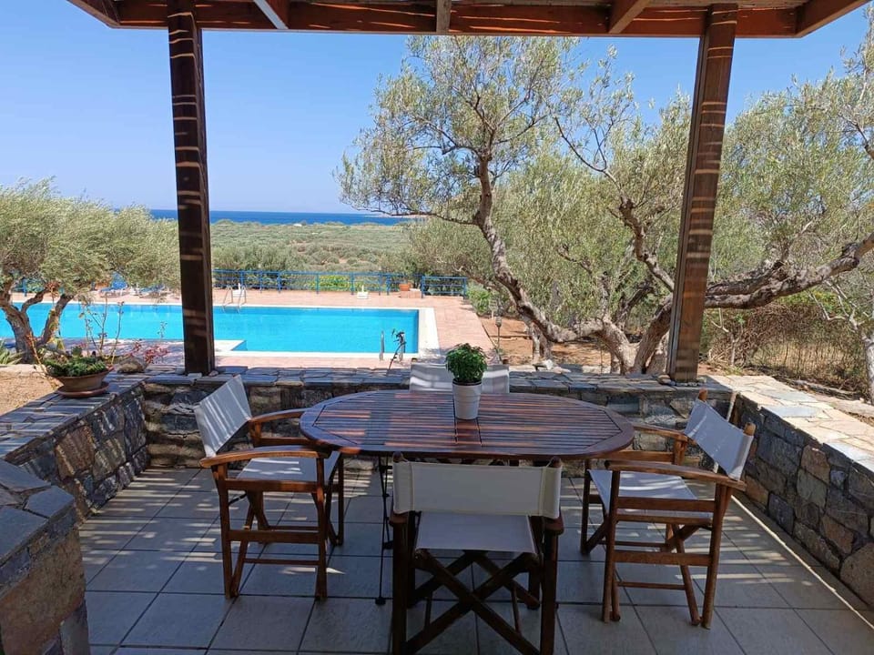Patio, Day, Natural landscape, View (from property/room), Balcony/Terrace, Dining area, Pool view, Sea view, Swimming pool