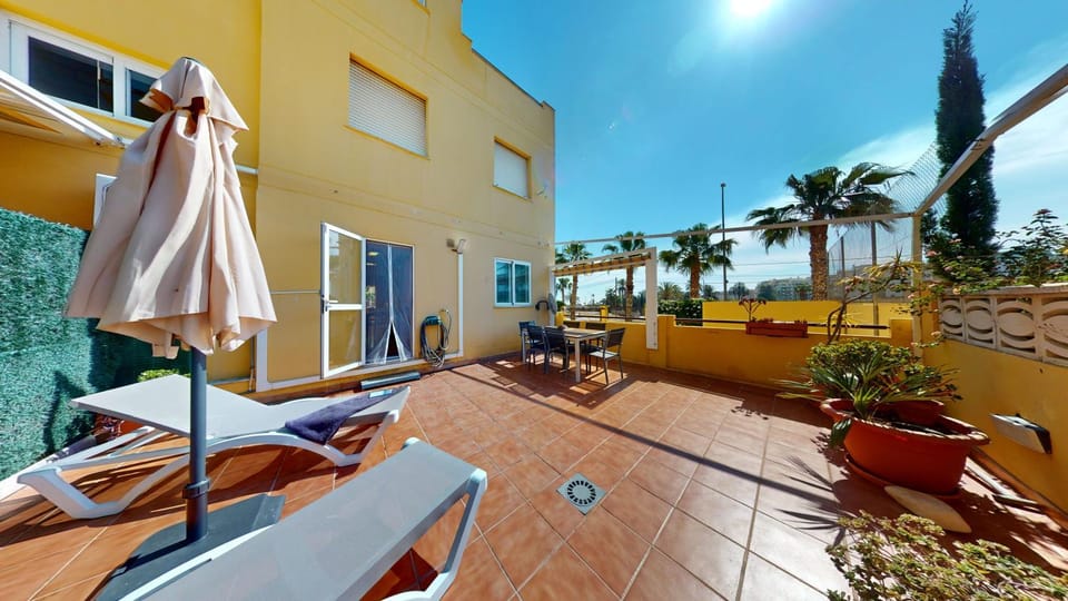 Property building, Patio, Day, View (from property/room), Balcony/Terrace, sunbed