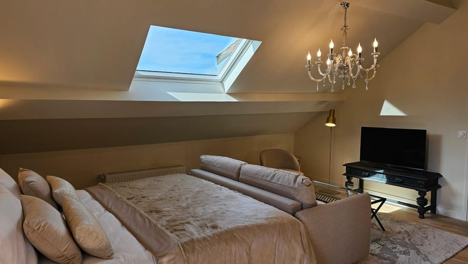 Bed, TV and multimedia, Living room, Bedroom