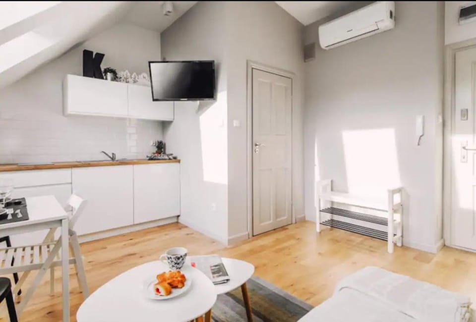 TV and multimedia, Kitchen or kitchenette, Living room, Photo of the whole room, Seating area, Dining area, air conditioner
