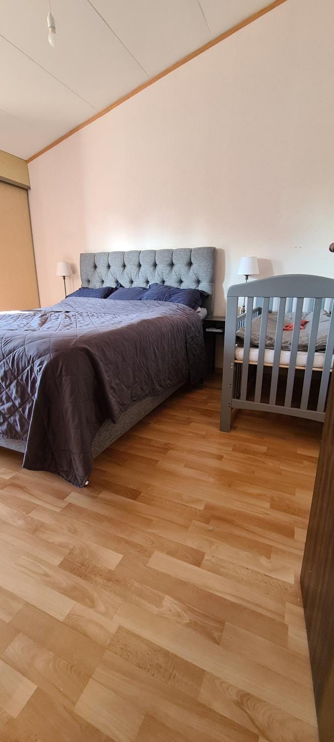 Photo of the whole room, Bedroom, cot