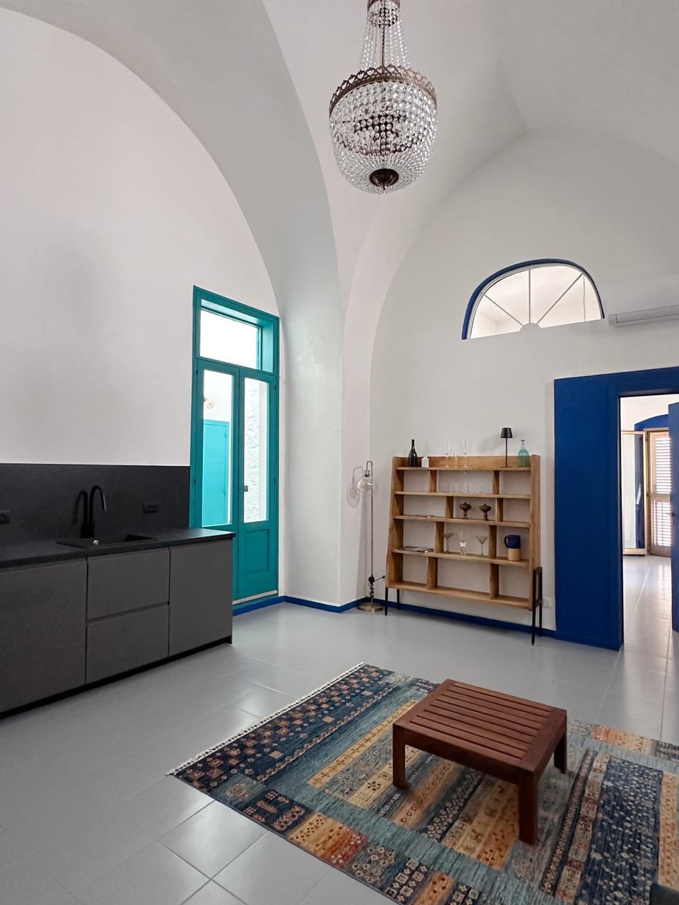 Living room, Seating area, kitchen, air conditioner