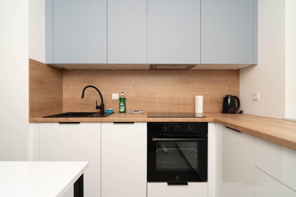Kitchen or kitchenette, dishwasher, stove