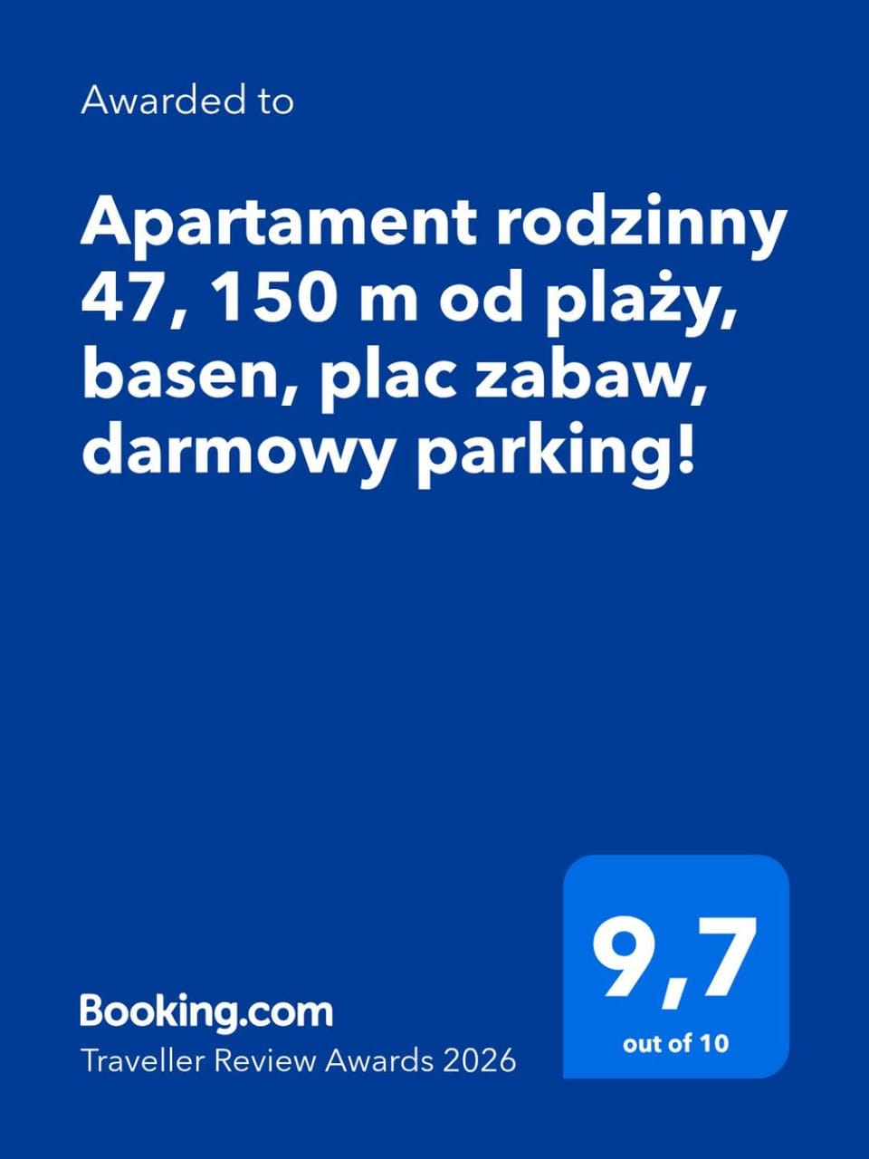 Apartament rodzinny 47, 150 m od plaży, basen, plac zabaw, darmowy parking! Apartment in West Pomeranian Voivodeship, Poland