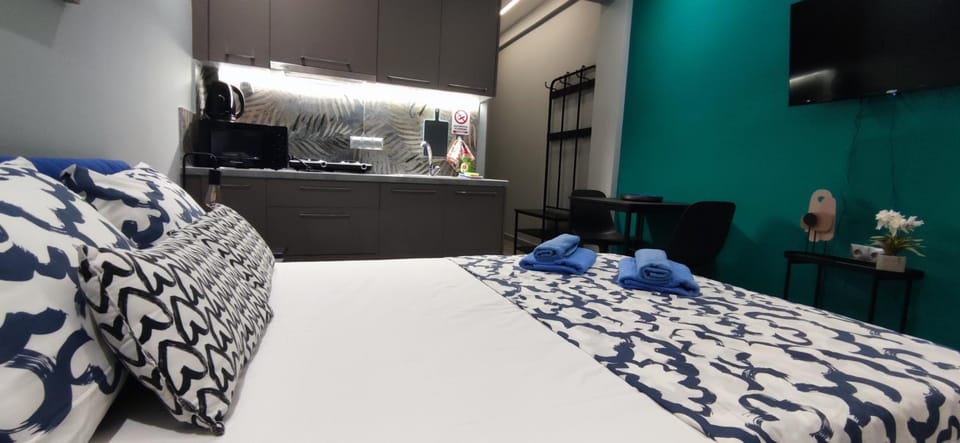 Bed, TV and multimedia, Kitchen or kitchenette, Photo of the whole room, Bedroom