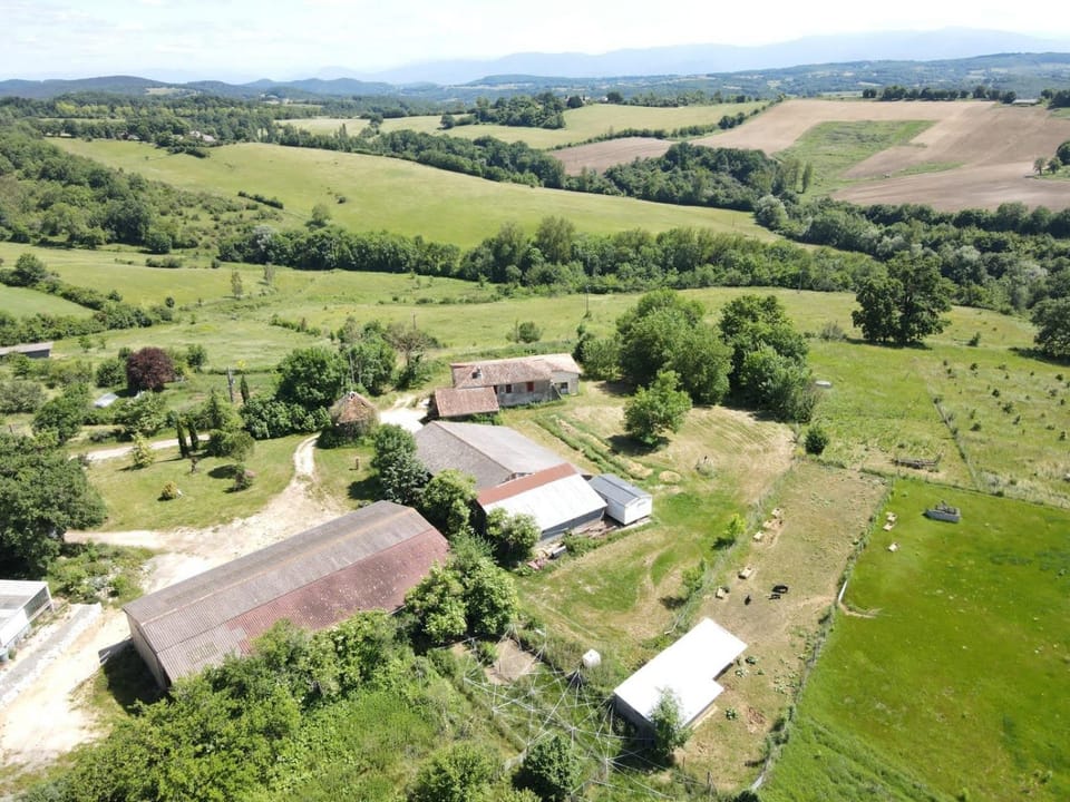Property building, Natural landscape, Bird's eye view, Mountain view