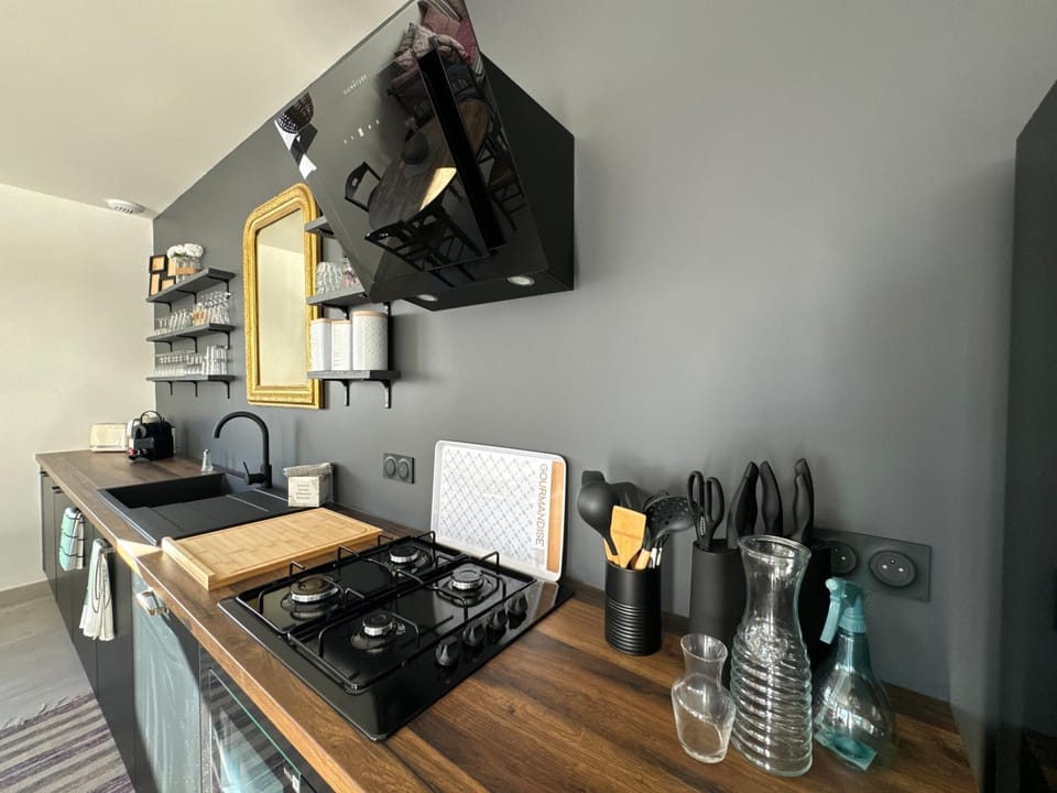 Coffee/tea facilities, stove, toaster