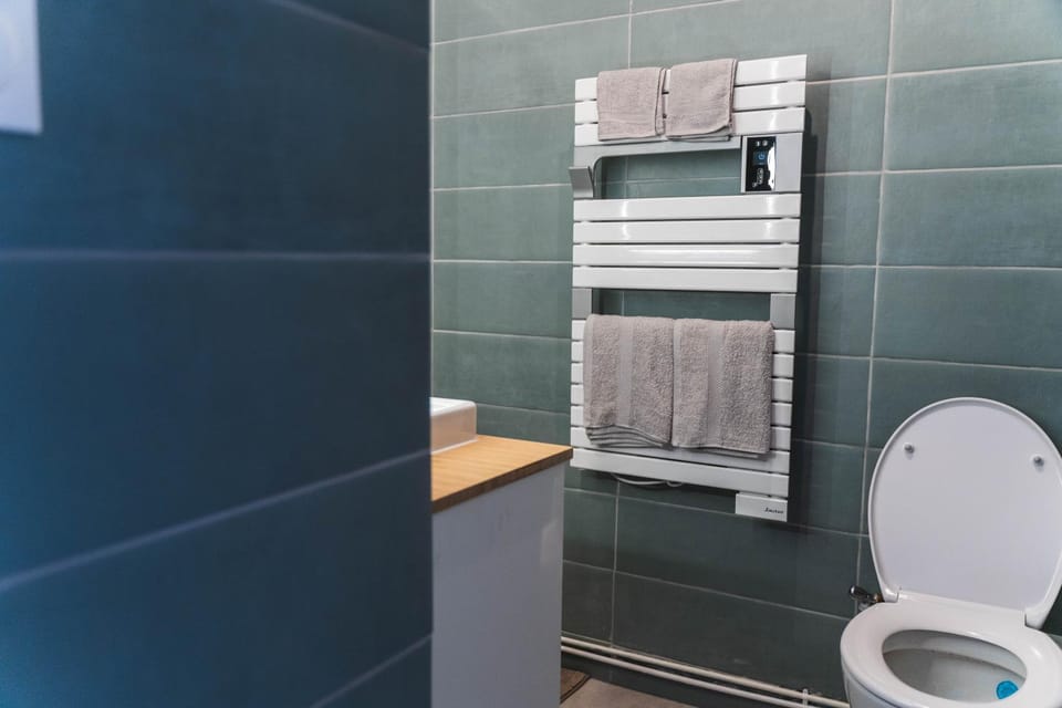 Toilet, Bathroom, towels
