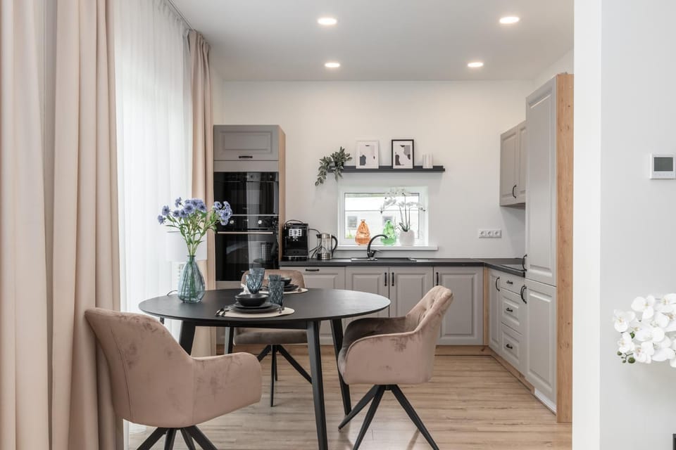 Kitchen or kitchenette, Dining area, stove