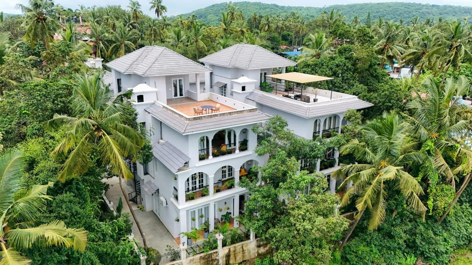Property building, Spring, Day, Natural landscape, Bird's eye view, Garden, Garden view, Mountain view