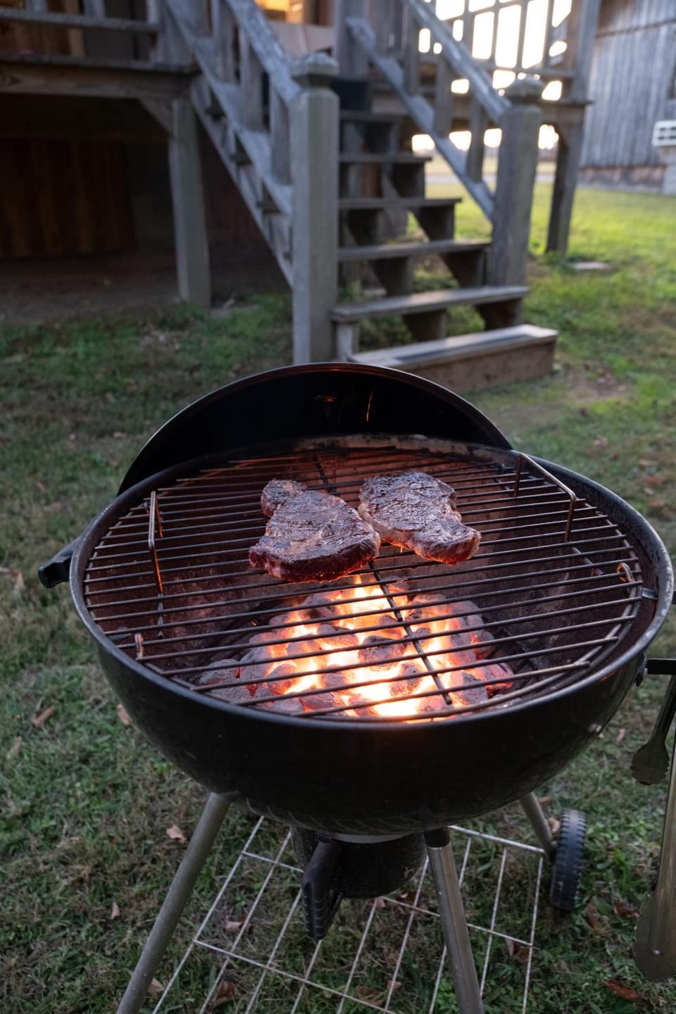 Patio, Natural landscape, BBQ facilities, Food, Sunset