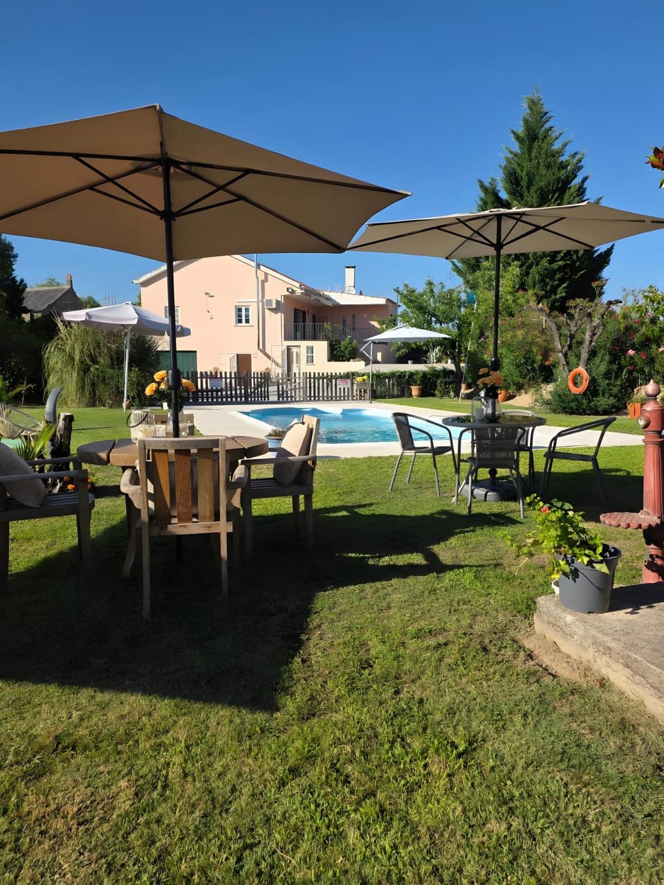 Property building, Living room, Swimming pool