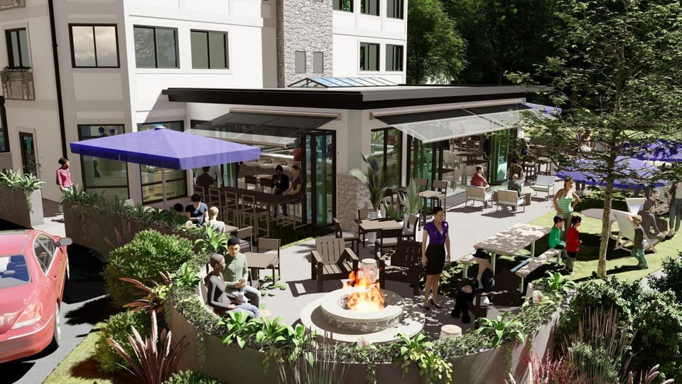 Property building, Patio, Spring, Day, Garden