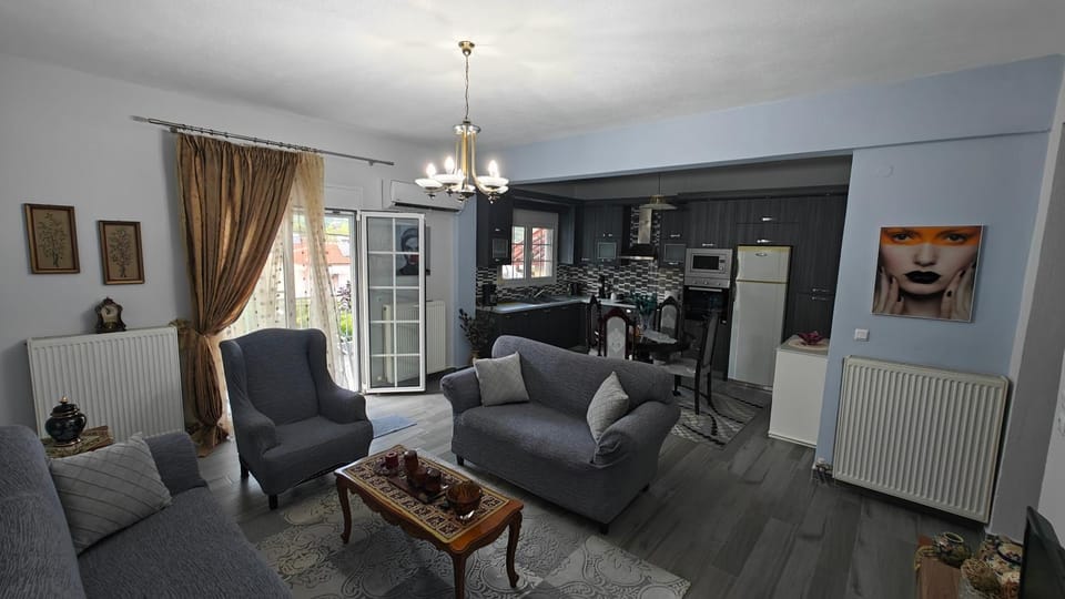 Kitchen or kitchenette, Living room, Seating area, Dining area, kitchen, air conditioner