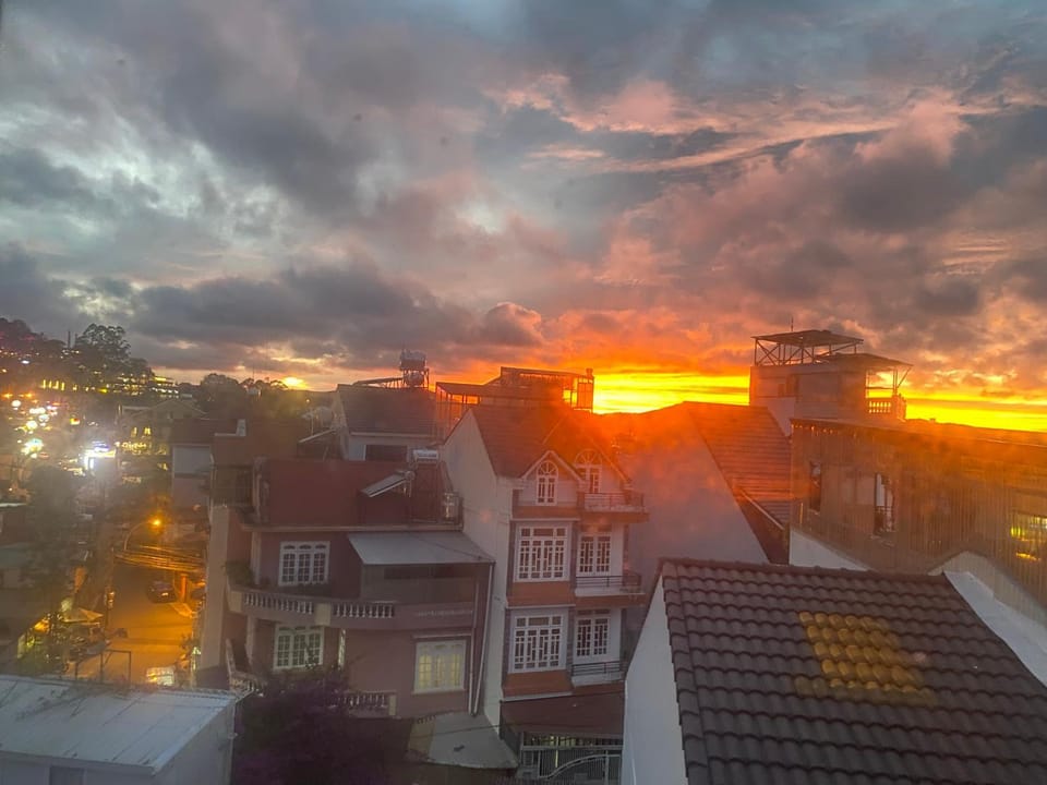 Bird's eye view, City view, Sunset