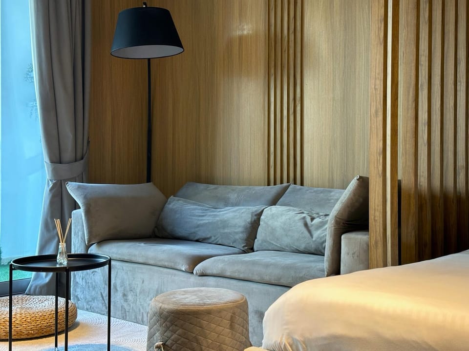 Bed, Living room, Photo of the whole room, Seating area, Bedroom