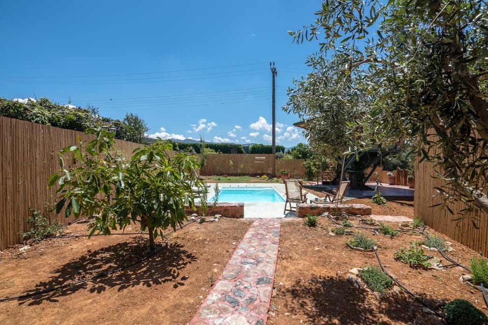 Spring, Day, Natural landscape, Garden, Garden, Garden view, Pool view, Swimming pool, sunbed