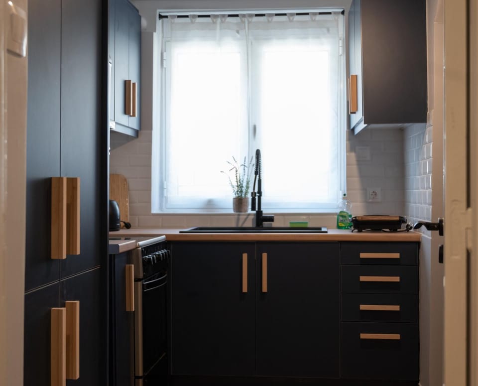 Kitchen or kitchenette, oven, stove