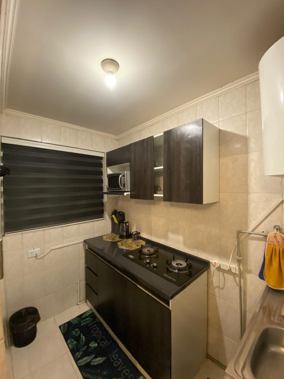 Kitchen or kitchenette, dishwasher, stove