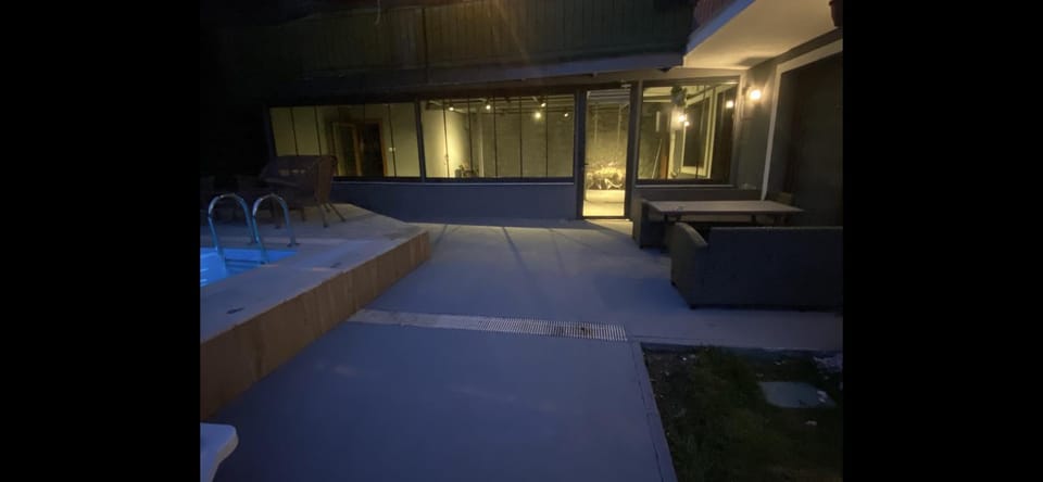 Patio, Patio, Night, Pool view, Swimming pool