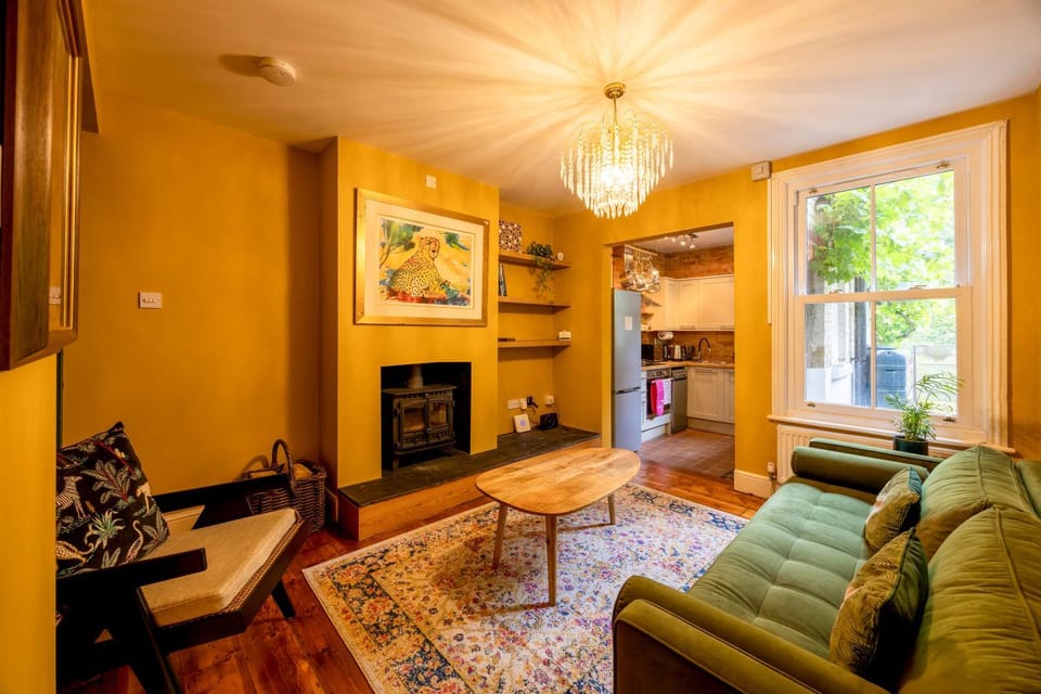 Living room, fireplace