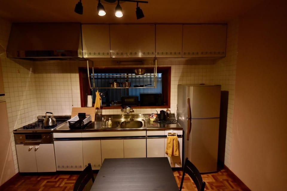 Kitchen or kitchenette, stove, kitchen
