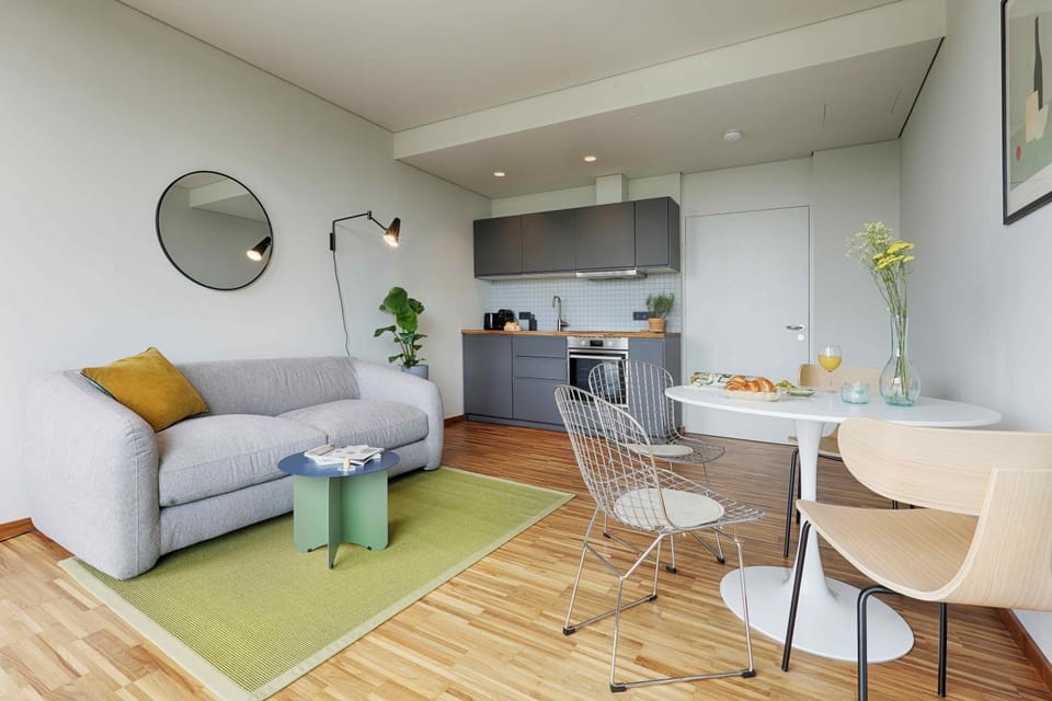 Kitchen or kitchenette, Living room, Dining area