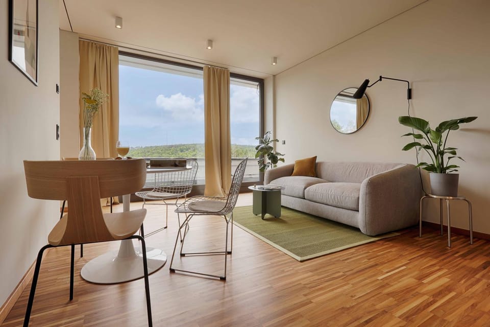 Natural landscape, Living room, Dining area