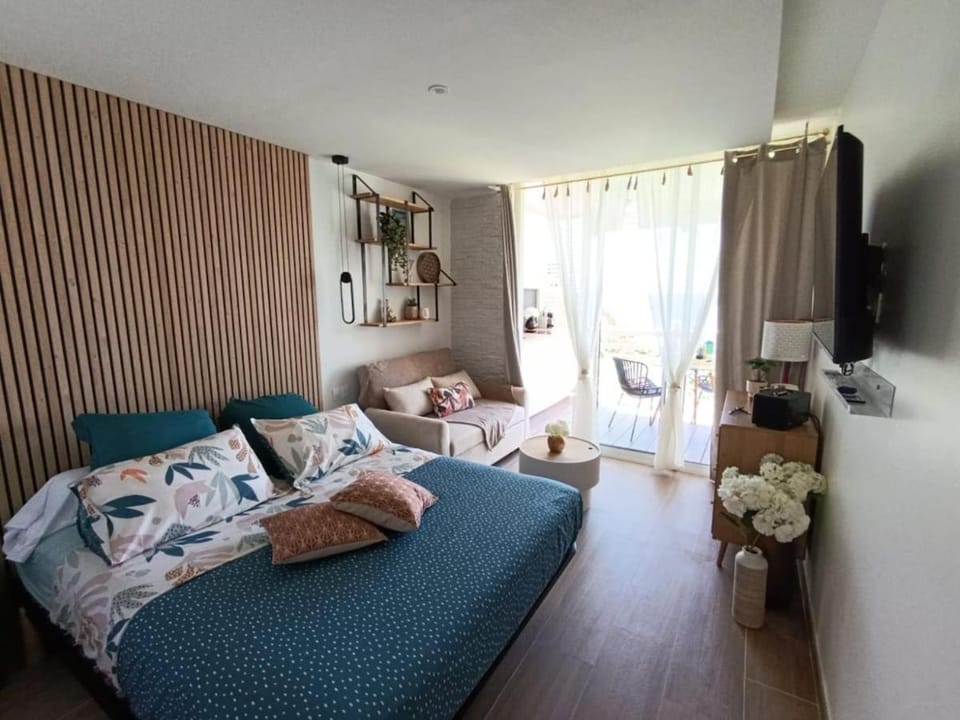 Bed, TV and multimedia, Living room, Photo of the whole room, Seating area, Bedroom