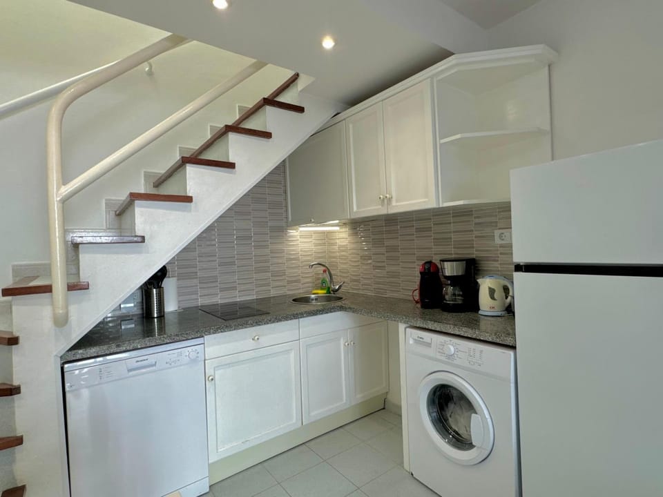 Kitchen or kitchenette, dishwasher, washing machine