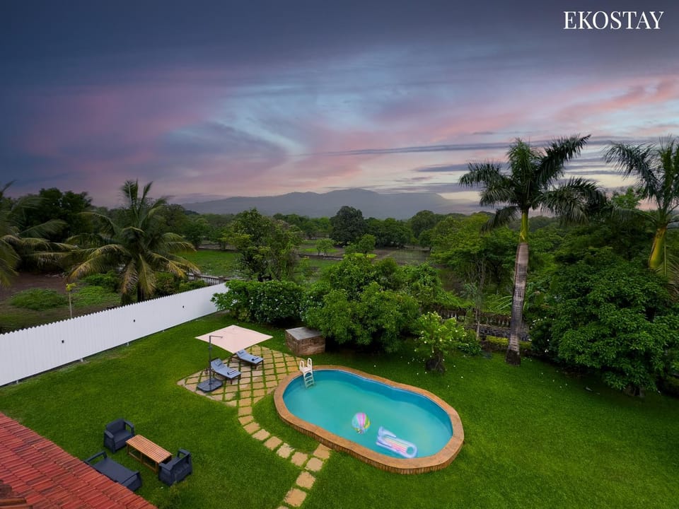 Day, Natural landscape, Garden, Garden view, Pool view, Swimming pool, Sunrise, Sunset, sunbed