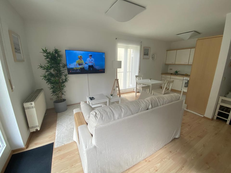 TV and multimedia, Kitchen or kitchenette, Living room, Photo of the whole room, Seating area, Dining area, Bedroom