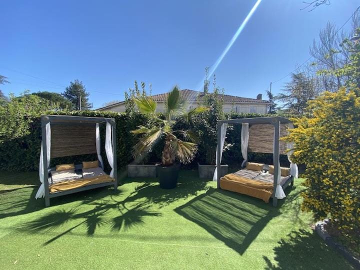 Day, Garden, sunbed