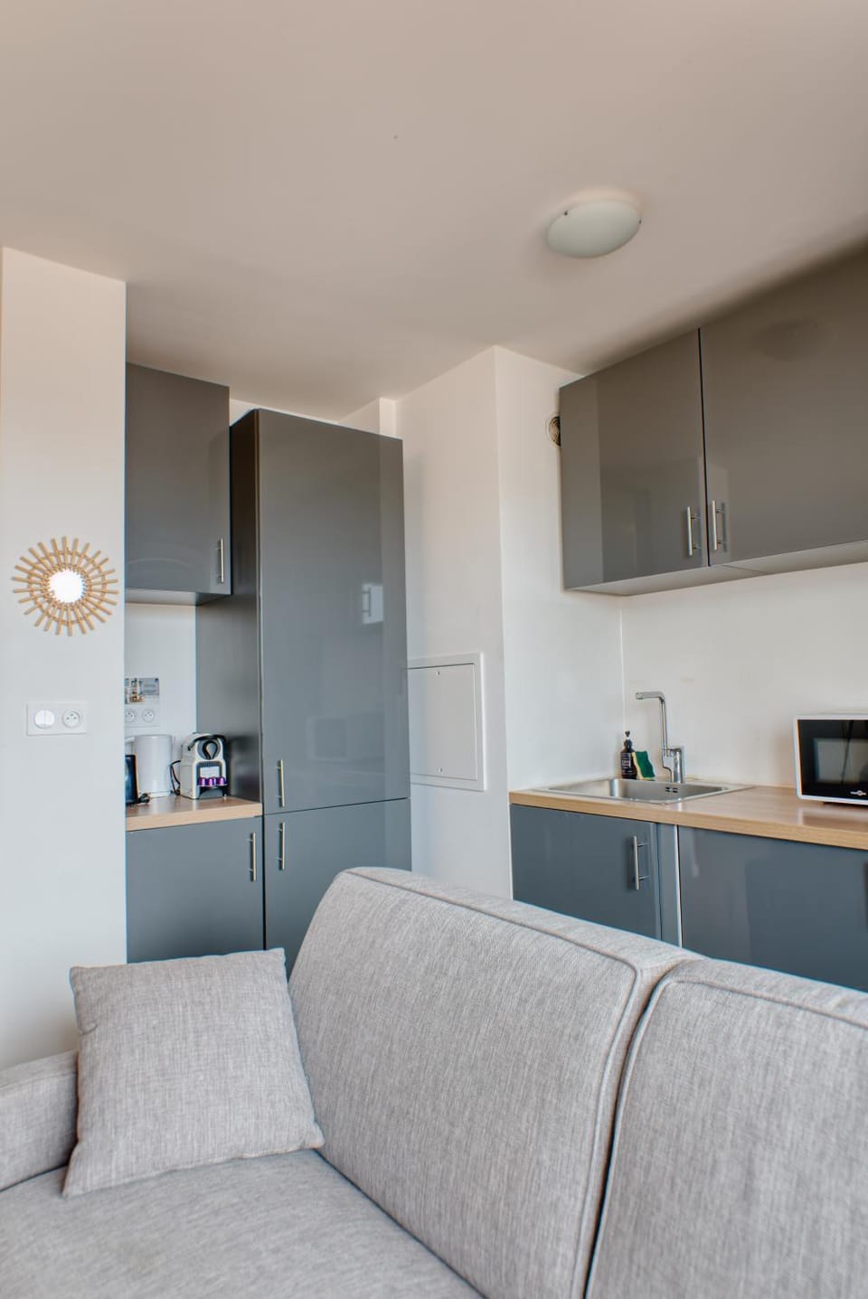 Living room, microwave