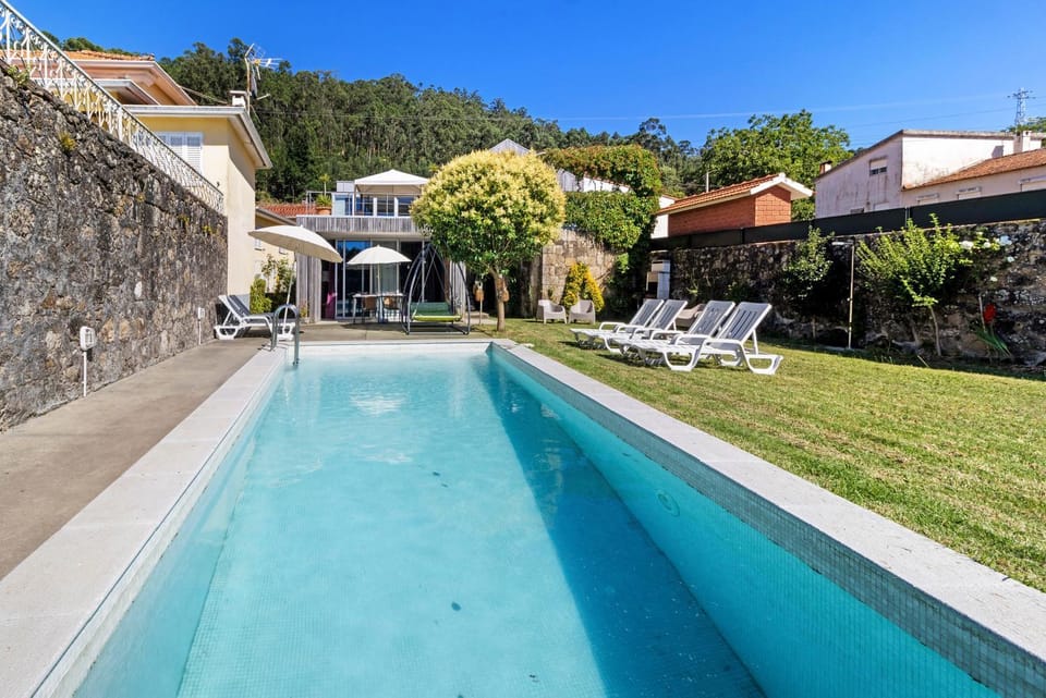 Property building, Living room, Swimming pool