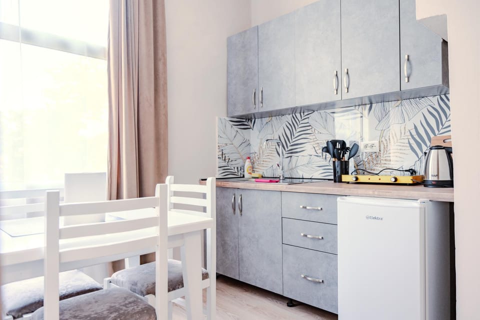 Kitchen or kitchenette, Dining area, stove