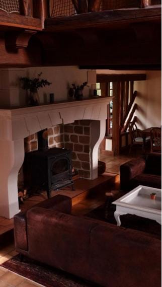 Living room, fireplace