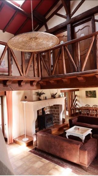 Living room, fireplace