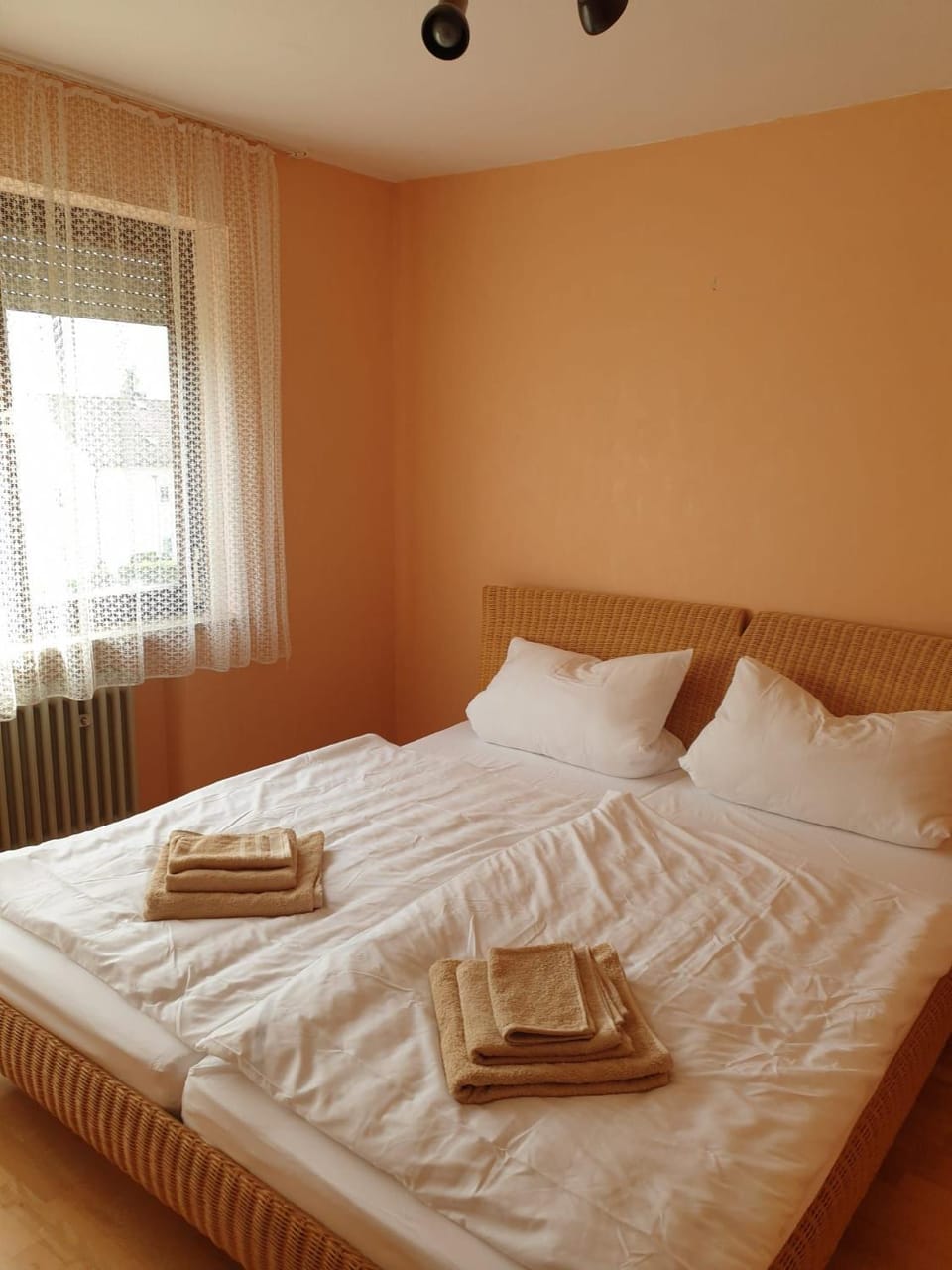 Bed, Photo of the whole room, Bedroom, towels