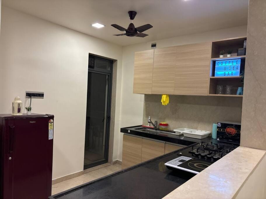Kitchen or kitchenette, oven, stove