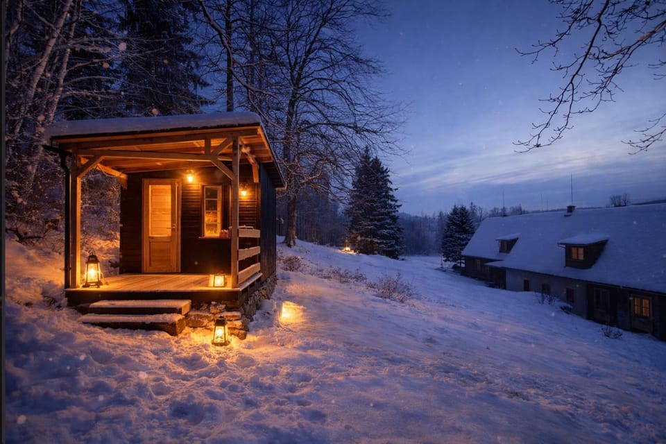 Night, Winter, Sauna