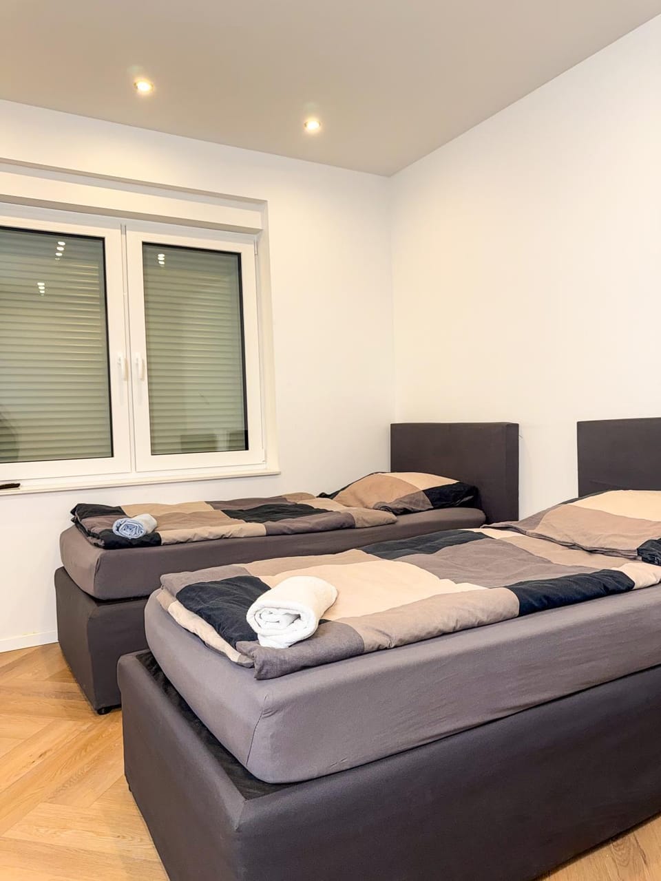 Bed, Living room, Photo of the whole room, Bedroom, towels