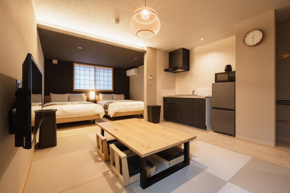 Bed, Living room, kitchen